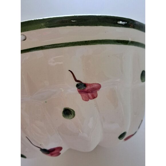 Hand-Painted Ceramic Bundt Mold Made In Italy Wall Hanging Rope 902 Marking Vtg - Picture 7 of 7